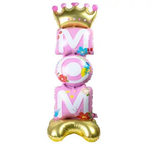 Mother's Day Standing Balloon - 1Pcs Large 44.1 Inch x 15.4 Inch, Eye-Catching Standing Decor for Home & Party - For Mom's Birthday & Festive Mothers Day Celebrations Decorations