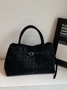 Fashionable Women's Handbag with Leopard Print Design, Large Capacity Crossbody Shoulder Bag for College Students & City Use