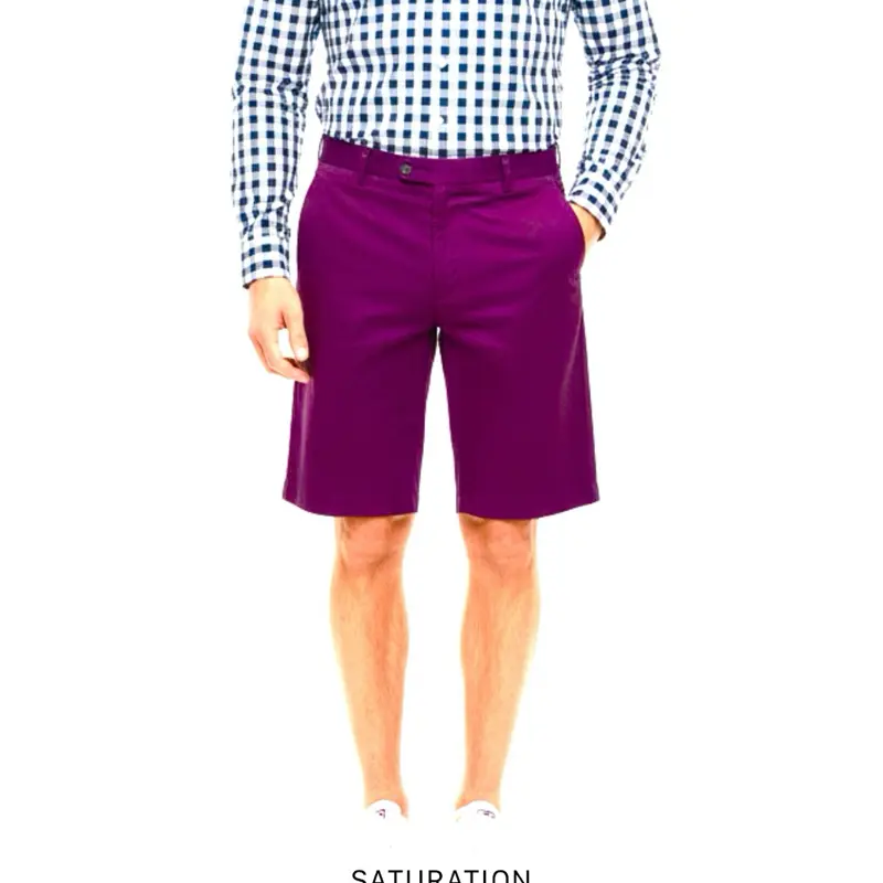Men Italian wool Shorts  - Purple, Regular Fit, Mid Waist, Plain Design, Suitable for Summer Wear Beige