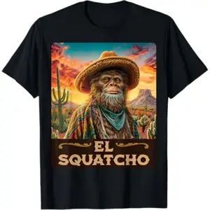 Comfort Cotton Short Sleeve T- Shirt Guardian of the desert: Bigfoot, Sasquatch, & El Squatcho T-Shirt