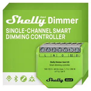 Shelly Dimmer Gen4 US | Smart Wi-Fi/Zigbee, Matter Dimmer, No Neutral