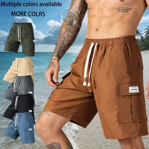 [ Summer Atmosphere ] New men's summer quick drying lightweight breathable shorts with drawstring design, loose, casual, fashionable and versatile shorts