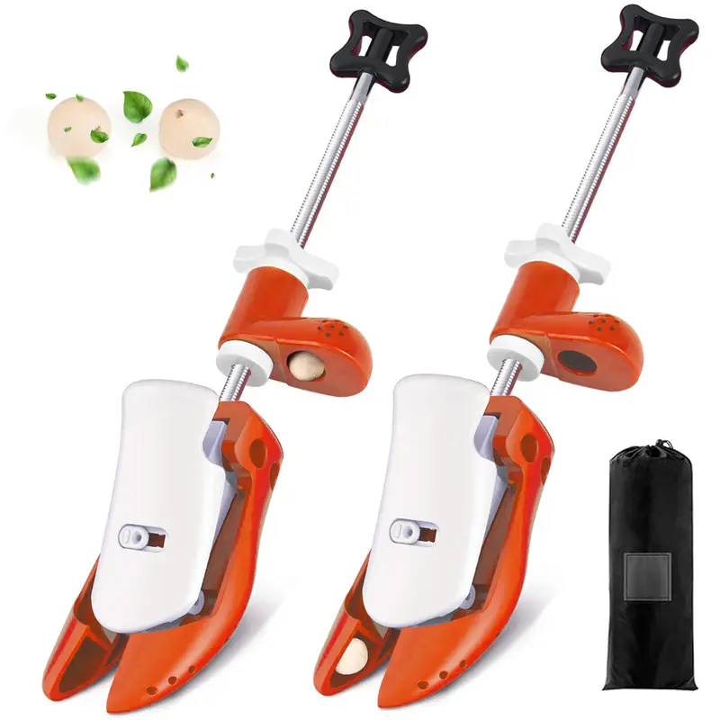 Metal Adjustable 3D Shoe Stretcher, Footwear Care Accessory for Wide Feet & Tight-Shoe Wearers, Relieves Foot Tightness & Corns Pressure, Maintains Shape, Orange, Fits Men’s & Women’s Casual Wear