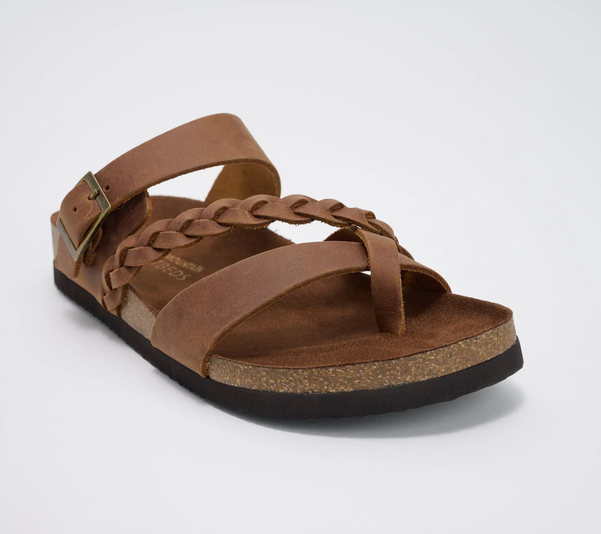 White Mountain Leather Toe-Post Slide Sandals - Hazy