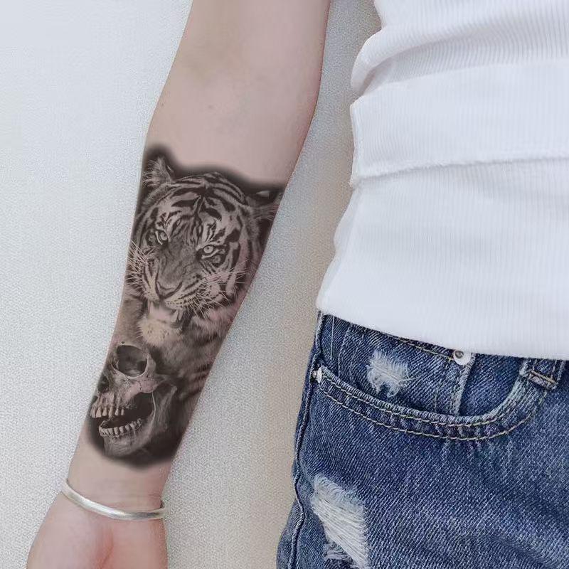 76 Sheets Large Black Temporary Tattoo Stickers - Tribal Wolves, Tigers, Lions, Snakes, Skulls, 12 Fake Tattoo Stickers for Men & Women Arm Designs 76 Sheets Large Black Temporary Tattoo Stickers - Tribal Wolves, Tigers, Lions, Snakes, Skulls, 12 Fake Tattoo Stickers for Men & Women Arm Designs