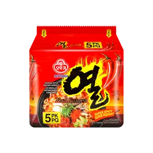 OTTOGI Korean Fire Ramen Spicy Noodles - 5 Pack, Authentic Korean Instant Ramen, Extra Hot Flavor