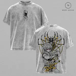 Limited Edition Kurapika T-Shirt – Hunter x Hunter Vintage Washed Oversized Graphic Tee, Anime Streetwear Casual, Heavy Cotton Unisex Top, Gift for HXH Fans