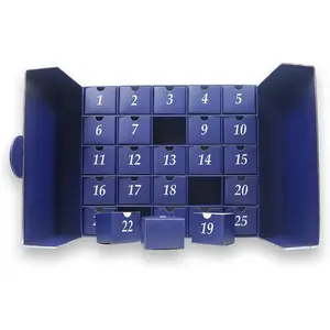 Empty 25 Days Advent Calendar EID Ramadan To Fill Yourself Gift Packaging Box (blue)