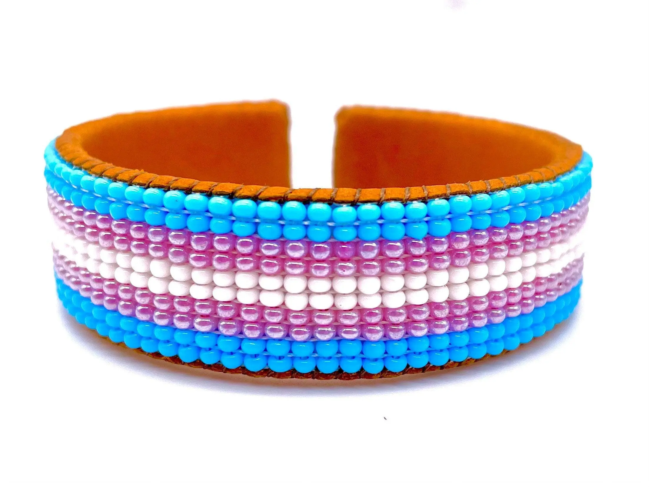 Transgender Pride Leather Cuff Bracelet