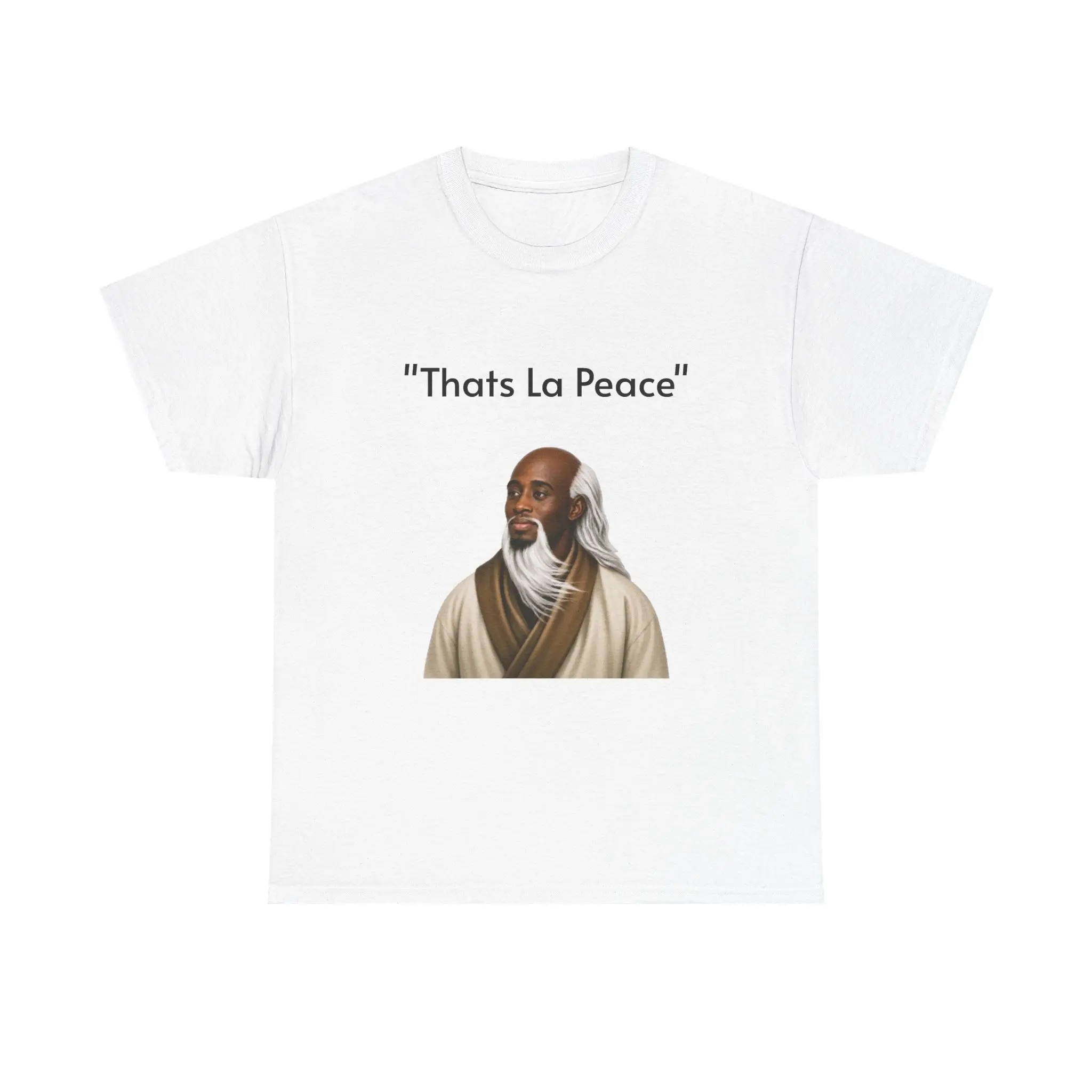 “Thats La Peace” Wise Sage Portrait T-Shirt | Spiritual Quote Tee