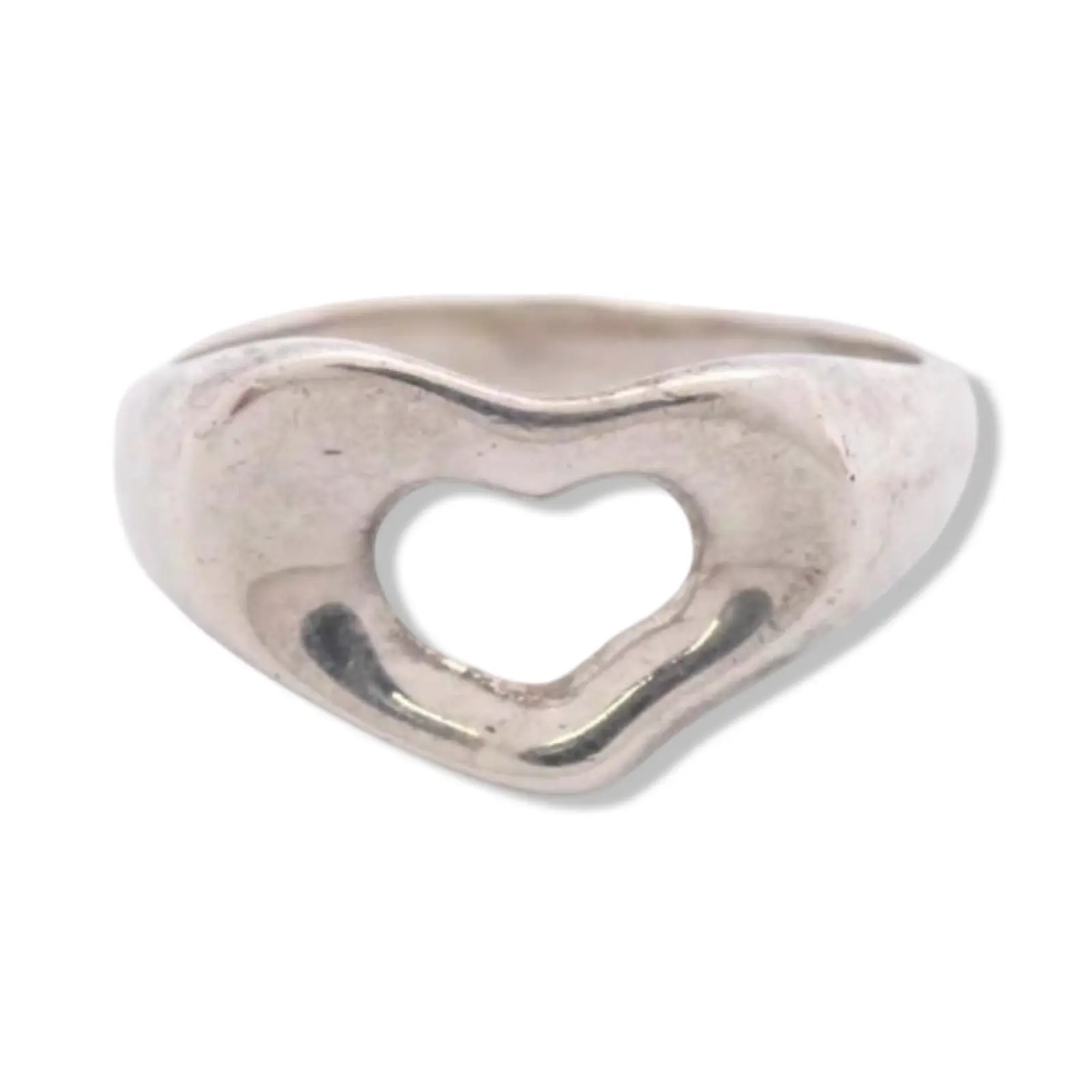 Pre-owned Tiffany & Co Flat Heart Ring Size 5 TIF1048