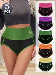 QUASTI Plus Size Underwear for Women, Breathable Cotton High Waisted Panties, Tummy Control Shapewear, Full Coverage Soft Stretch Briefs Womenswear, Multicolor Seamless No Show Ladies Panties-Perfect for Postpartum, Shaping Support & Daily Wear