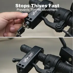Motorcycle Handlebar Grip Lock Anti-Theft Stops Thieves Fast Prevents Throttle Movement Secure Locking System