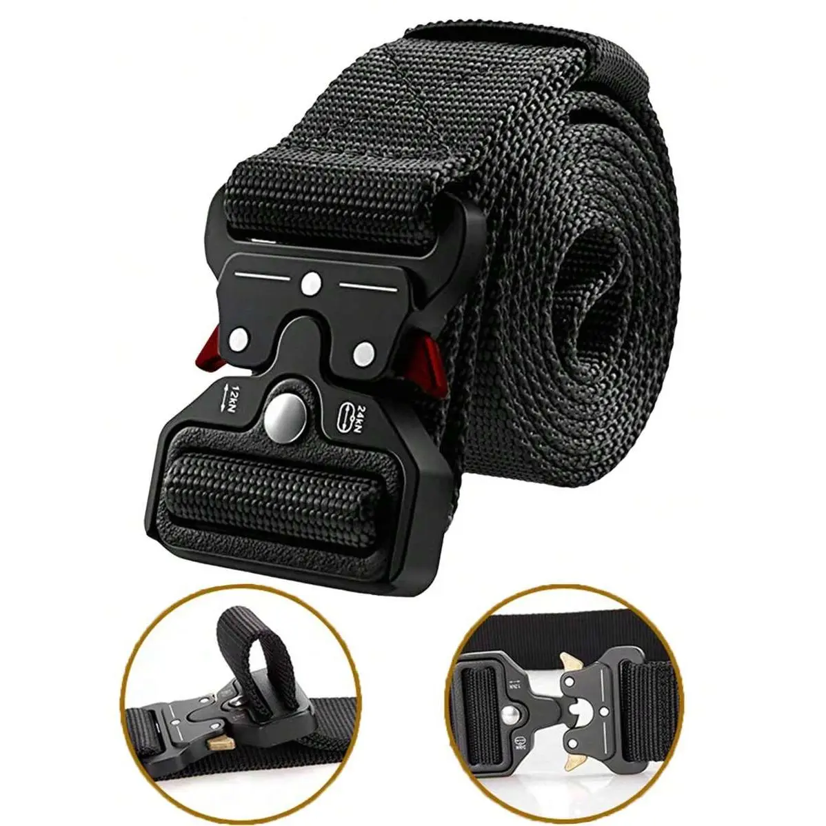 Men's Tactical EMT Belt - Sporty Protective Gear, Durable, Quick-Release, Stylish, Versatile, Thick Athletic Gripper, Padded Grip Compression, Breathable Moisture-Wicking for Outdoor Adventures, Everyday Wear