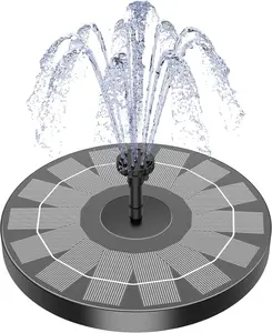 Solar Fountain, Solar Bird Bath Fountains Pump Floating Solar Powered Water Fountain with 6 Nozzles and Fixer, Solar Fountain for Bird Bath, Outdoors, Garden, Pond, Pool, Floating Pump, Multiple Sprays,summervibes