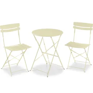 Best Choice Products 3-Piece Small Bistro Set, Folding Patio Furniture Set of 2 Chairs and Table