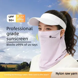 Ear-hook Ice Silk Face Mask Full-Face Sun Protection Neck Cover One-Piece Running Face Shield