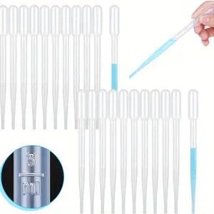 50pcs/100pcs Plastic Disposable Transfer Pipettes, 0.1oz Calibrated Pipette Dropper for Science Laboratory Perfume dropper jam dropper DIY Art
