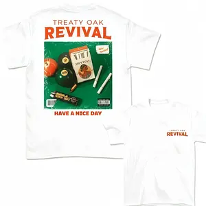 Treaty Oak Revival Unisex T-Shirt, Summer Casual Classic Cotton, Crewneck Shortsleeve, Bold Billiards & Music Art Design, Womenswear Top