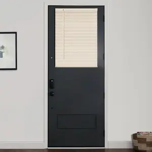 1" Vinyl Mini Blinds for Doors, Cordless  Door Blinds, Light Filtering  Horizontal Shades for Front Patio Sidelight Glass, 18" W x 24" H, Beige