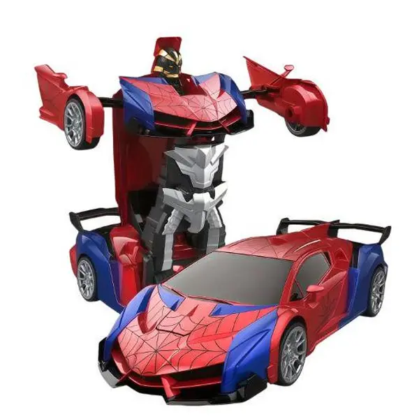 Rechargeable 2-in-1 Auto Transformation RC Robot Car - 1:18 Scale 2.4G Remote Control Race Car, ABS Plastic Hero Theme Deformation Toy, Gift for Boys Kids Birthday Presents