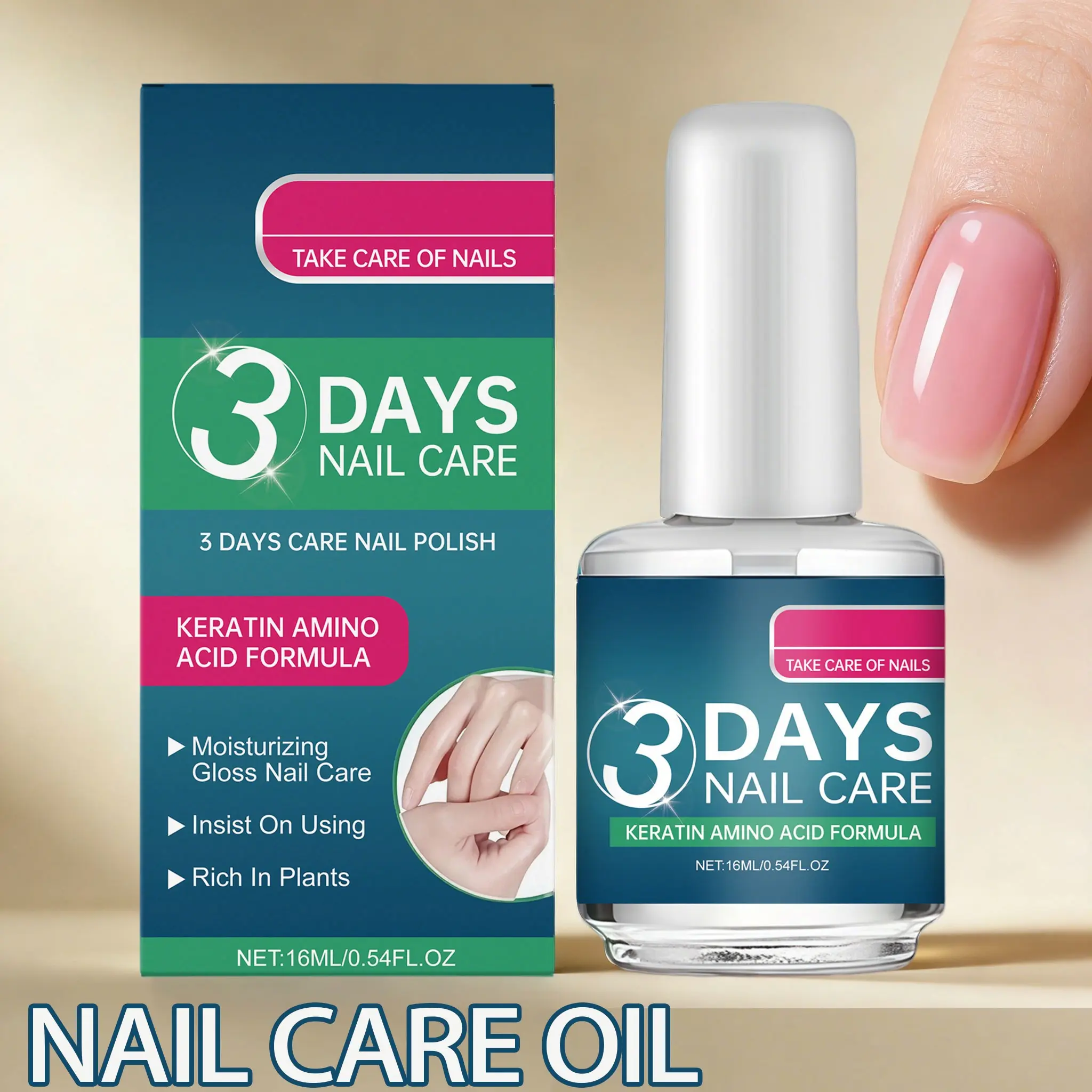 Nail Care Oil, Nail Care Liquid, Nail Strengthener Oil for Soft & Breakable Nails, Fast-Drying Formula That Prevents Peeling and Cracking, Strengthening Gel for Healthy Nails, Nail Care Solution