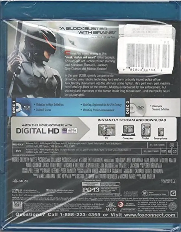 USED Book - ROBOCOP (2014) (Blu-Ray + DVD + Digital HD UV) (Blu-ray)