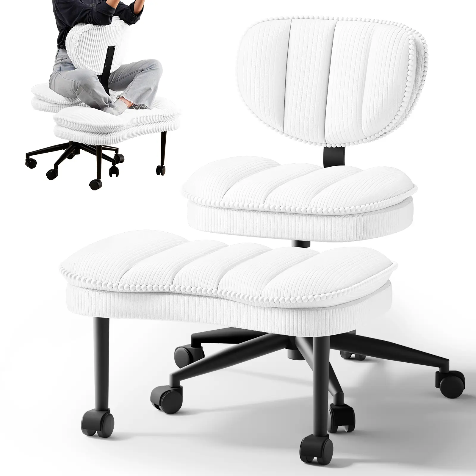 White - Vertical Corduroy (standard size)