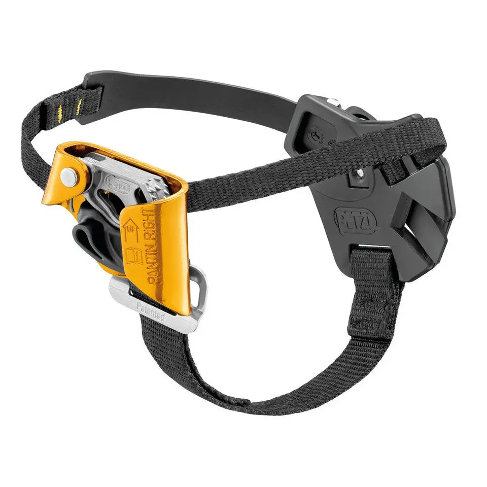 Petzl PANTIN CLICK Ascender - Right Hand, Boot Climbing Gear with Ratchet Straps, Adjustable Fit for Consistent Ascents