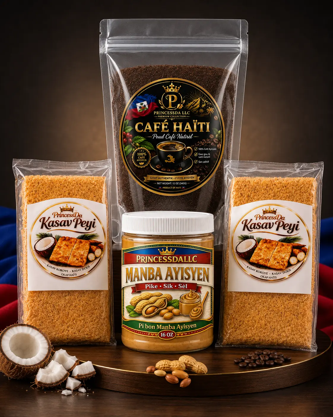 2 Kasav, 1 Manba, 1 Kafe Set, Natural Canned & Packaged Pantry Food Combo Pack, Set Pack Instant