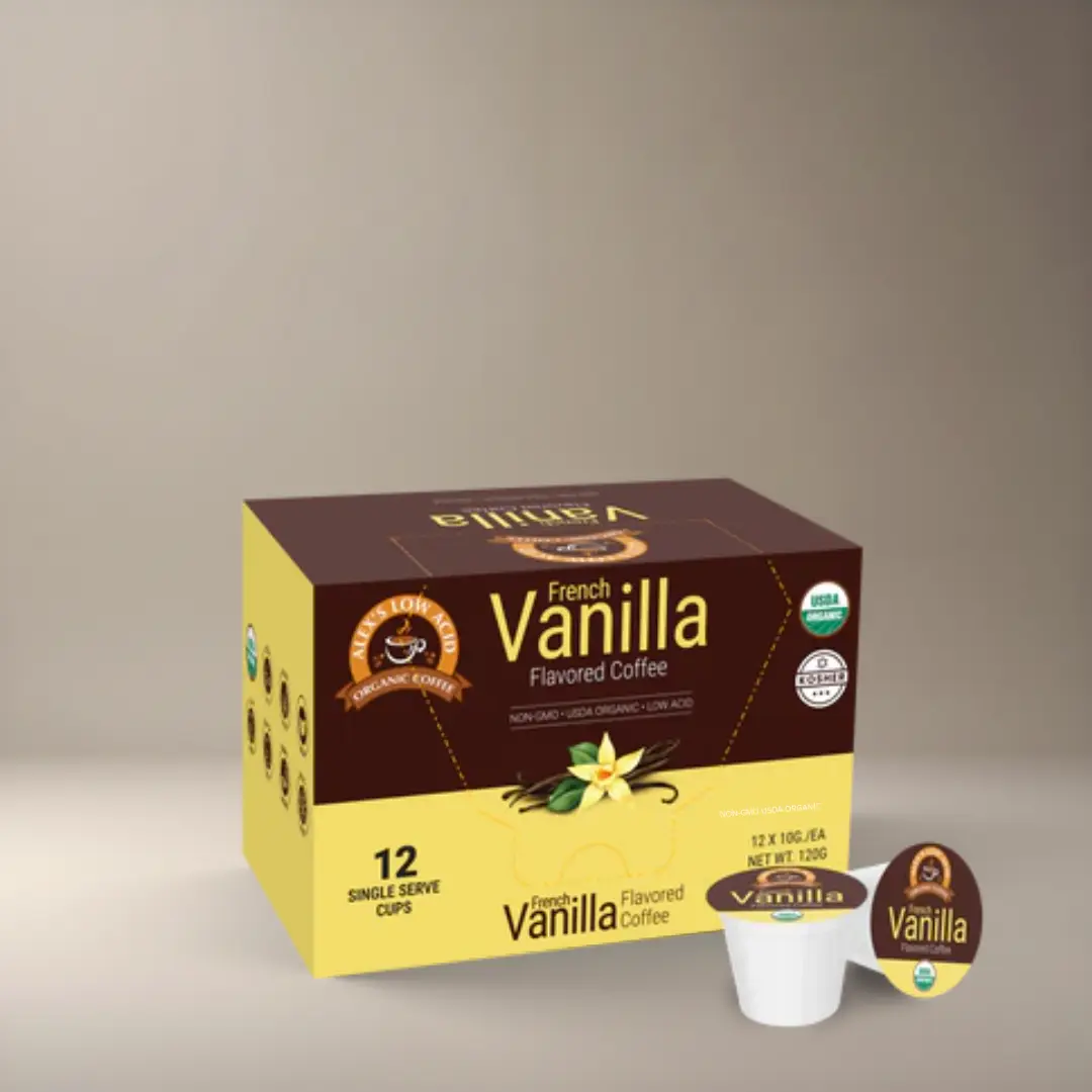 Alex's Low Acid Organic Coffee Single Serve Flavored Cups - Vanilla