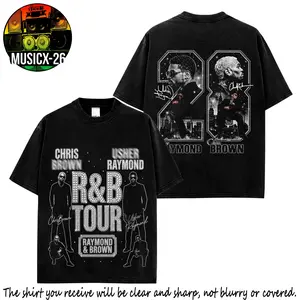 [X-26] The R&B Tour 2026 Official Premium 100% Cotton T-Shirt For Breezy Fans, Raymond and Brown Concert Outfit, Gift For R&B Music Fans Graphic Tee, Breezy Tour Merch Shirt Rap Fan Graphic Tee