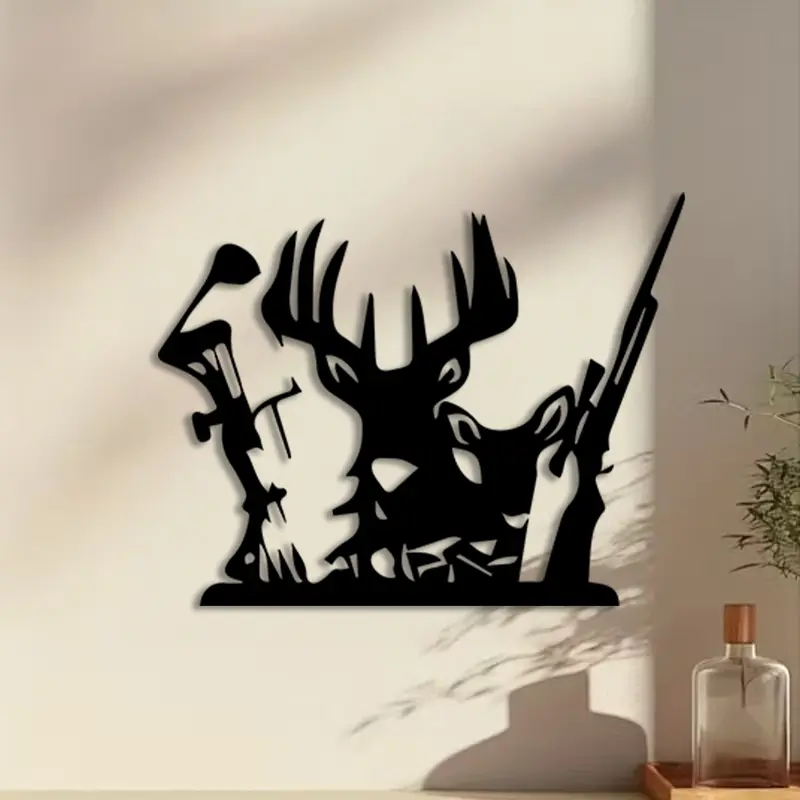 1pc Vintage Deer Antler Metal Wall Art, Vintage Deer Antler Statue Mural, Perfect for Living Room, Garden, Outdoor Fence Decor, Christmas Decor, Ideal Gift for Hunters autumn home decor