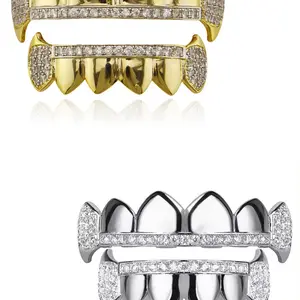 New Half Zircon Six Tooth Teeth Decor, Elegant High-End Style, Unique Punk Festival Accessory, Perfect Christmas Gift for Friends, Tooth Gem