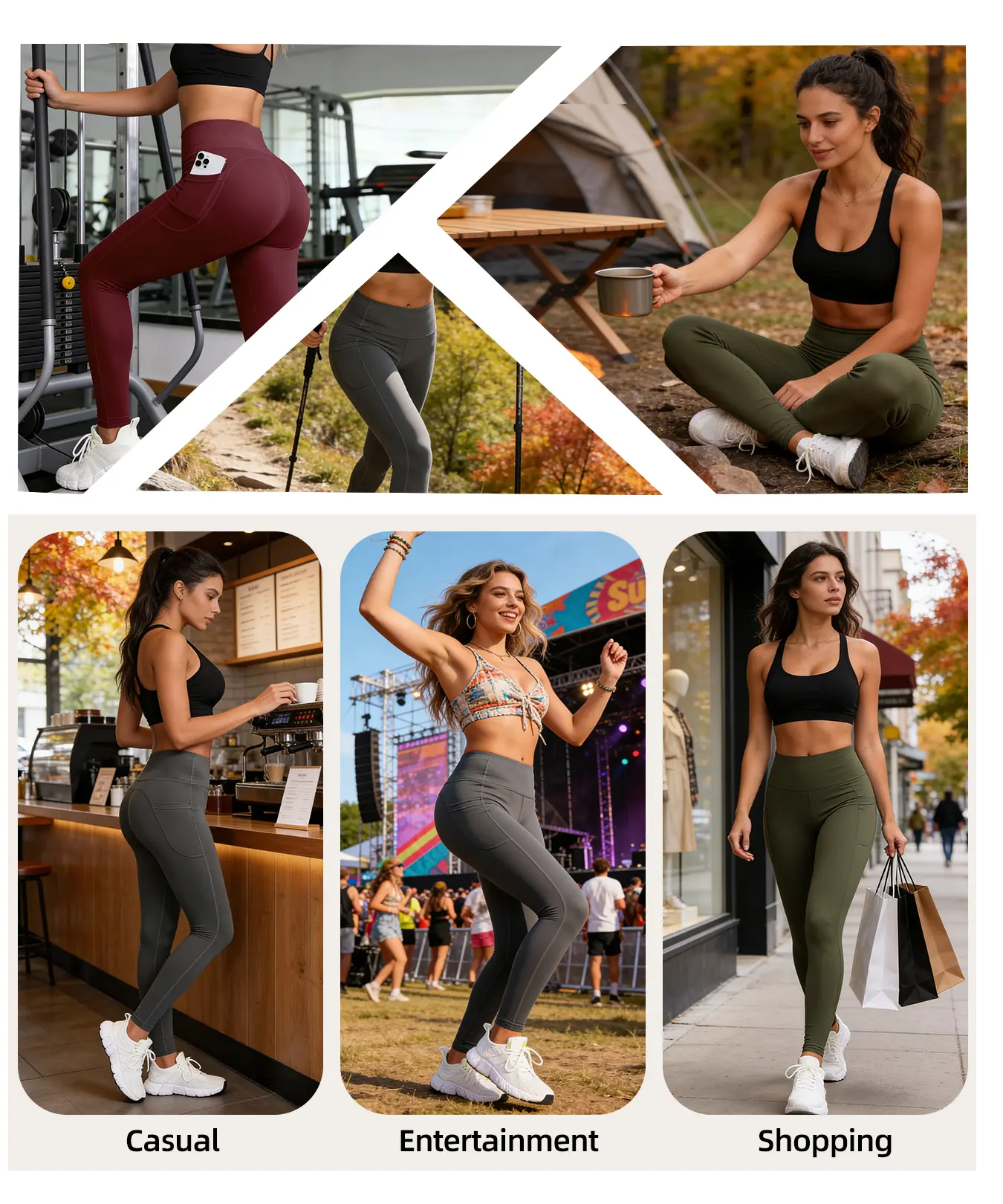 Leggings with Pockets for Women,6 Packs High Waisted Workout Tummy Control Yoga Pants Leggings with Pockets for Women,6 Packs High Waisted Workout Tummy Control Yoga Pants