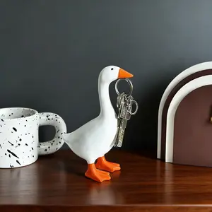 Functional Duck Key Holder for Kids Room - Desktop Organizer with Clip, Entryway Key Hanger, Cute Home Storage Solution, Non-Toxic Resin, Child-Friendly Size, Perfect Gift