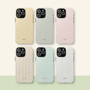 Personalized Monogram Phone Case Stripes Initials Iphone 16 15 14 13 12 11 Pro Max, Iphone 8plus