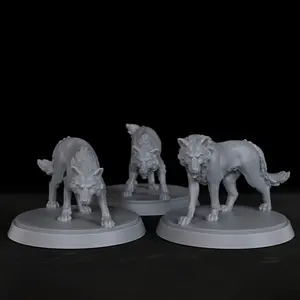 DND Miniature Fantasy Figure - Wolf Pack for RPG Terrain Models, Role-Playing Game Accessories, Collectible Wolves for TTRPG, Hunting Wolf Pack Scene for DND Games, Perfect Gift for RPG Enthusiasts