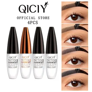QICIY 4PCS Easy Peel Off Eyebrow Gel Set Waterproof Long Lasting Natural Brow Tattoo Non Irritating Formula for All Skin Types Beginners Seniors Daily Makeup Parties Dates Halloween Christmas Must Have Cosmetic