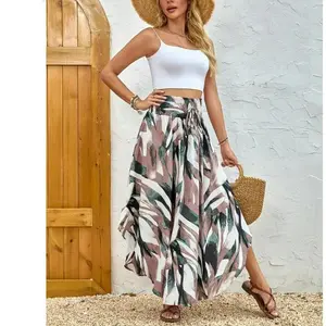 Plus Size Boho Ethnic Printed Summer Midi Skirt