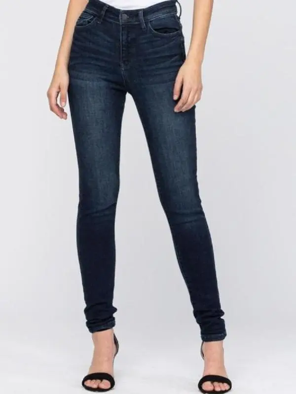 Judy Blue 82132  Medium Wash Classic Skinny Jean Stretchy Comfortable Womenswear Streetwear Fit dark jeans high rise  mom Waisted