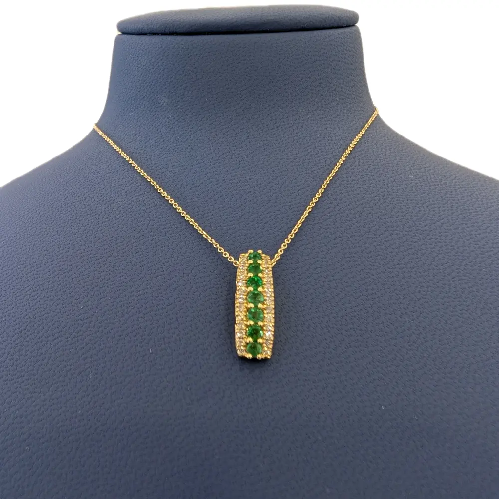 Cadena de diamante y piedra preciosa oro 14KT