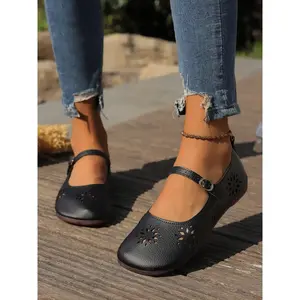 Women's Fashionable Hollow Out Flower Design Slip on Flats, Ballerina Flats, Ballet Flats, Casual Comfortable Breathable Flat Shoes for Daily Wear, Lightweight Breathable Shoes for Women & GirlsRAIMENTRY