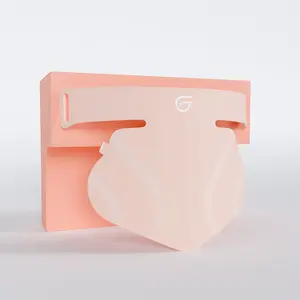 Groomie GlowUp LED Light Therapy Neck & Chest Mask - Reduce Wrinkles, Boost Collagen, Fight Acne - Safe, FDA Cleared, 10-Minute Treatment