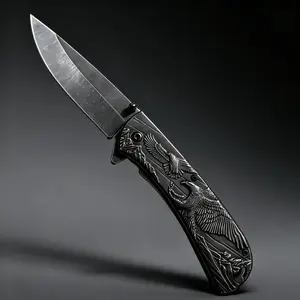 [Father's Day Best Gift Choice] Gift box Premium Folding Pocket Knife with Eagle Embossed Handle,Free maintenance kit， Compact EDC Utility Knife for Everyday Use & Outdoor Activities，Father's Day, unique gifts for all occasions