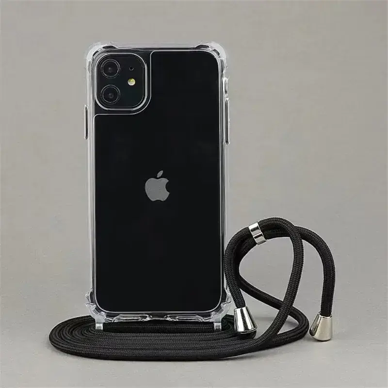 Crossbody Necklace Cord Lanyard Transparent Hard Case For iPhone16 15 14 13 12 11 Pro Max XS XR X   Clear Soft Cover