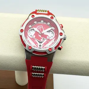 Invicta Red Sox Lady Model 40mm Dial Red Strap Ladies Watch Quartz Metal Case