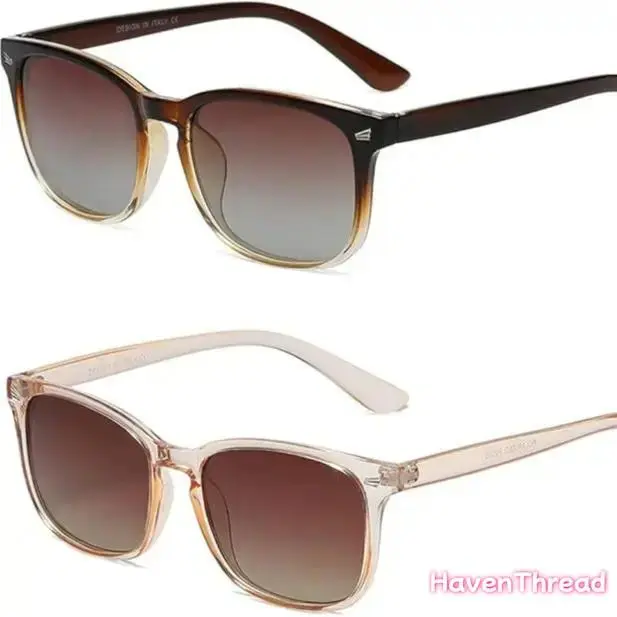 Vintage Square Polarized Sunglasses for Adults - Lightweight Frame, HD UV400 Protection, Driving Eyewear, Cycling Everyday Wear Sunglasses for Driving, Travel, Vintage Square Sunglasses