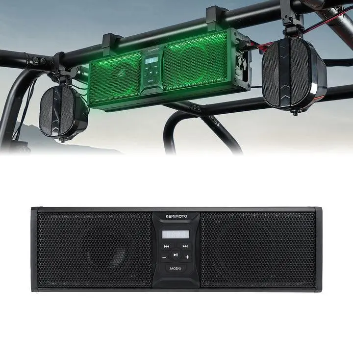 2.1CH 17" SoundBar Bluetooth For Polaris  Can am UTV/ATV Universal with RGB Lights 1''-2'' Roll Bar