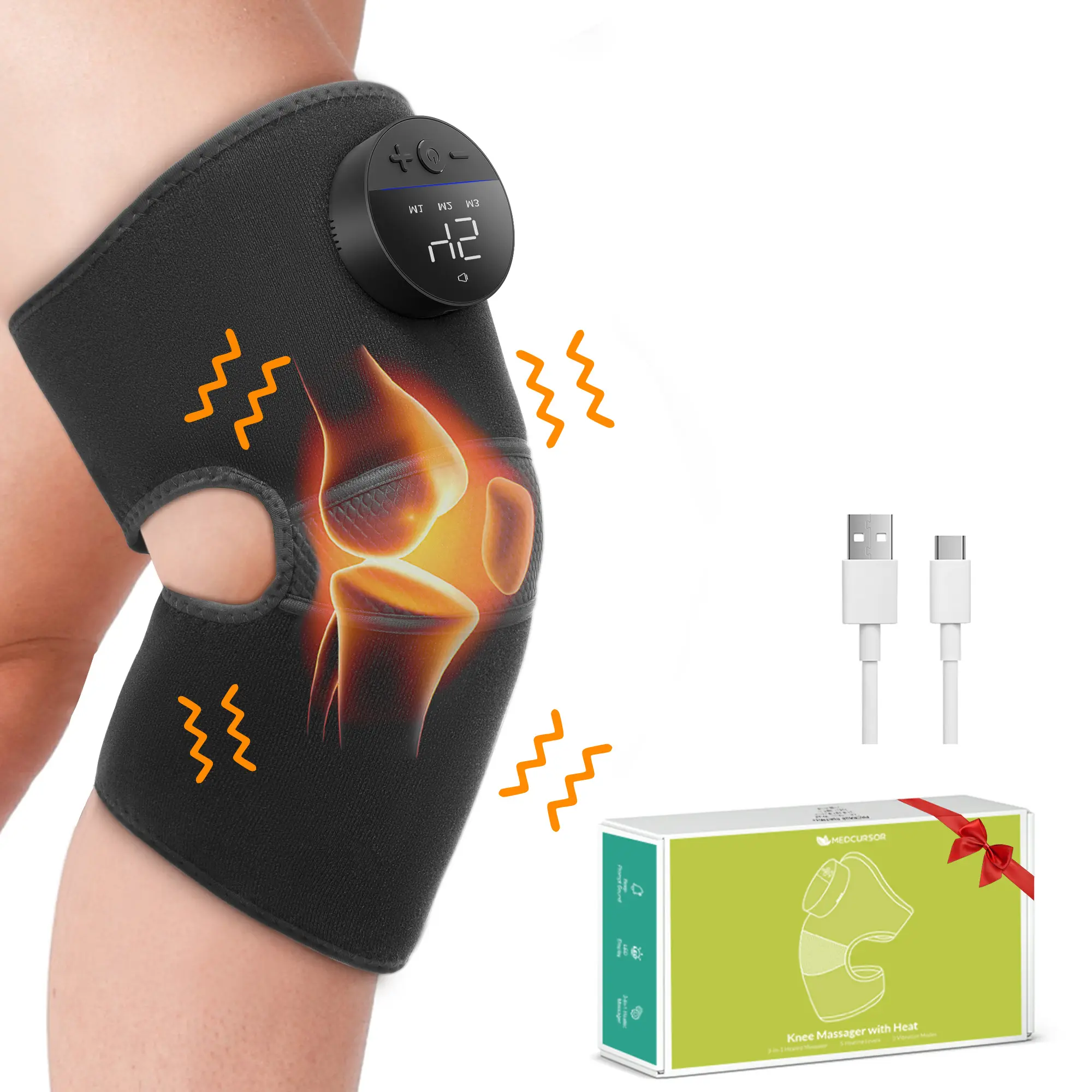 Medcursor Knee Massager with Heat, Adjustable Red Light Therapy Knee Elbow Massager with 3 Vibration Modes, 5 Heating Levels, Gift Lightweight Comfort - TikTok Shop Medcursor Knee Massager with Heat, Adjustable Red Light Therapy Knee Elbow Massager with 3 Vibration Modes, 5 Heating Levels, Gift Lightweight Comfort - TikTok Shop